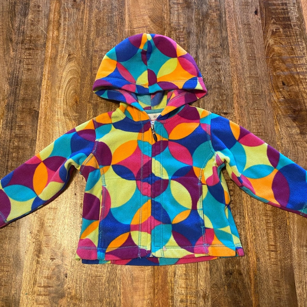 Hanna Andersson size 80 toddler baby rainbow color lightweight fleece sweater